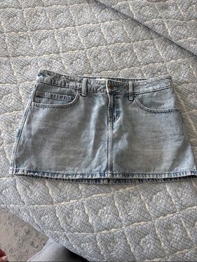 Hollister Light Blue Denim Mini Skirt
